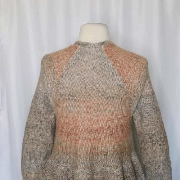 Anthropologie KNITTED & KNOTTED Cody Open Cardigan Peplum Mohair Wool Small - Picture 10 of 14